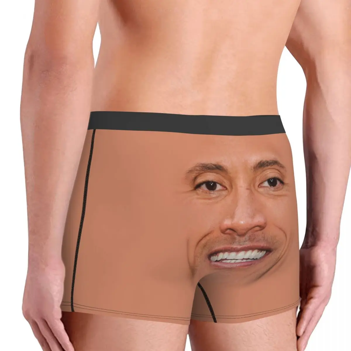 Custom Male Cool The Rock Dwayne Meme Underwear American Actor Johnson Boxer Briefs Stretch Shorts Panties Underpants