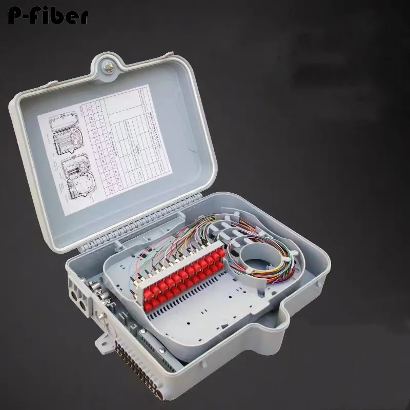 

optical fiber cable distribution box 24 core 48 core FDB SC FC LC fully equipped fusion junction box FTTH