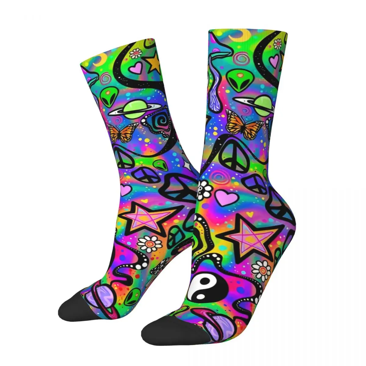 New Male Men Socks Mysterious Mushrooms Slime Sock Polyester Magic Alien Skateboard Women Socks Spring Summer Autumn Winter