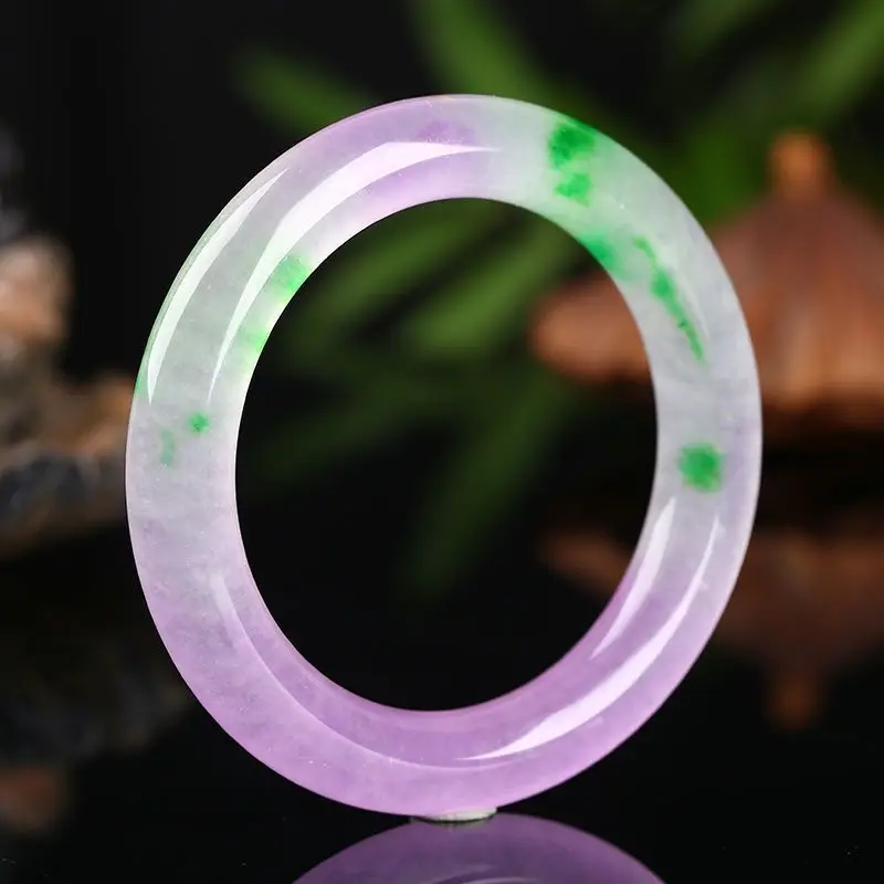 

Quartz Rock Ice Violet Floating Green Round Womens Bracelet