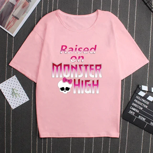 Tshirt Women Pink Magic Cartoon Vintage Printed Shirt Vintage Style Cotton Streetwear oversized t shirt women clothing