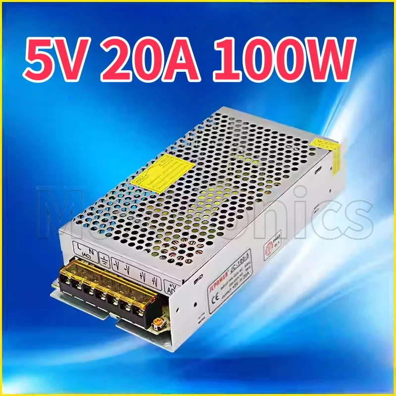 For WS2812B WS2811 WS2801 LED Strip Light AdapterDC 5V Power Supply Source Adapter for Led Strip Module CCTV 100W 20A AC110V220V