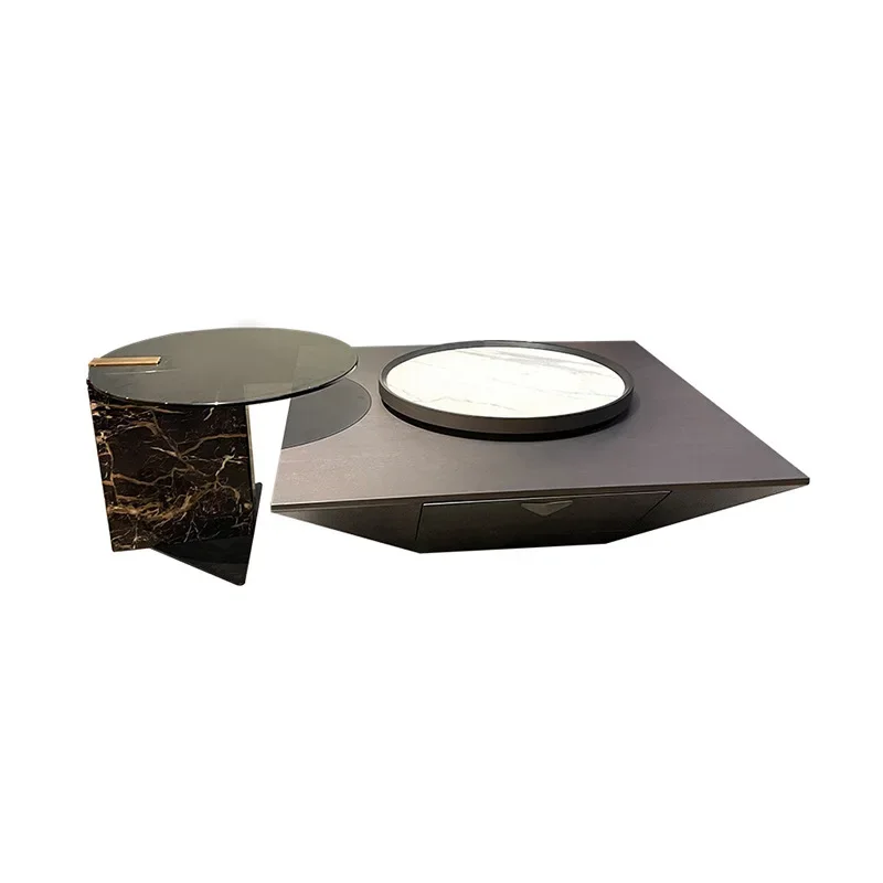 

ls 04Italian simple modern rock slab coffee table designer light luxury combination household square Nordic side table