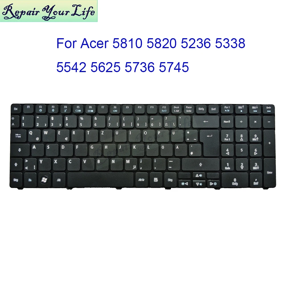 Teclado Alemão para Notebook Acer Aspire 5810 5820 5242 5251 5252 5336 5338 5536 5542 5625 5738 5741G MP-09B26D0-6983 Sem Luz de Fundo
