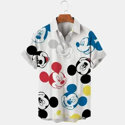 New Disney Hawaiian Shirts Summer Casual Button Up Shirts Beach Vacation Short Sleeves Disney 3D Print Fashion Men's Lapel shirt