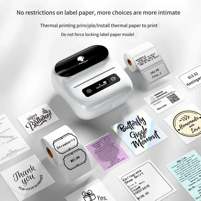 2025 M220 Label Printer Portable Handheld Thermal Maker Bluetooth Barcode QR Code Sticker Paper Rolls Labeller White 75mm Tag