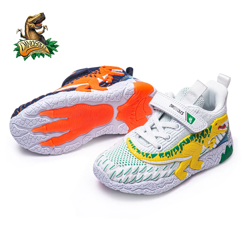 Dinosaur Shoes Boys Spring Flash mesh flash shoes children sports shoes leather surface boys