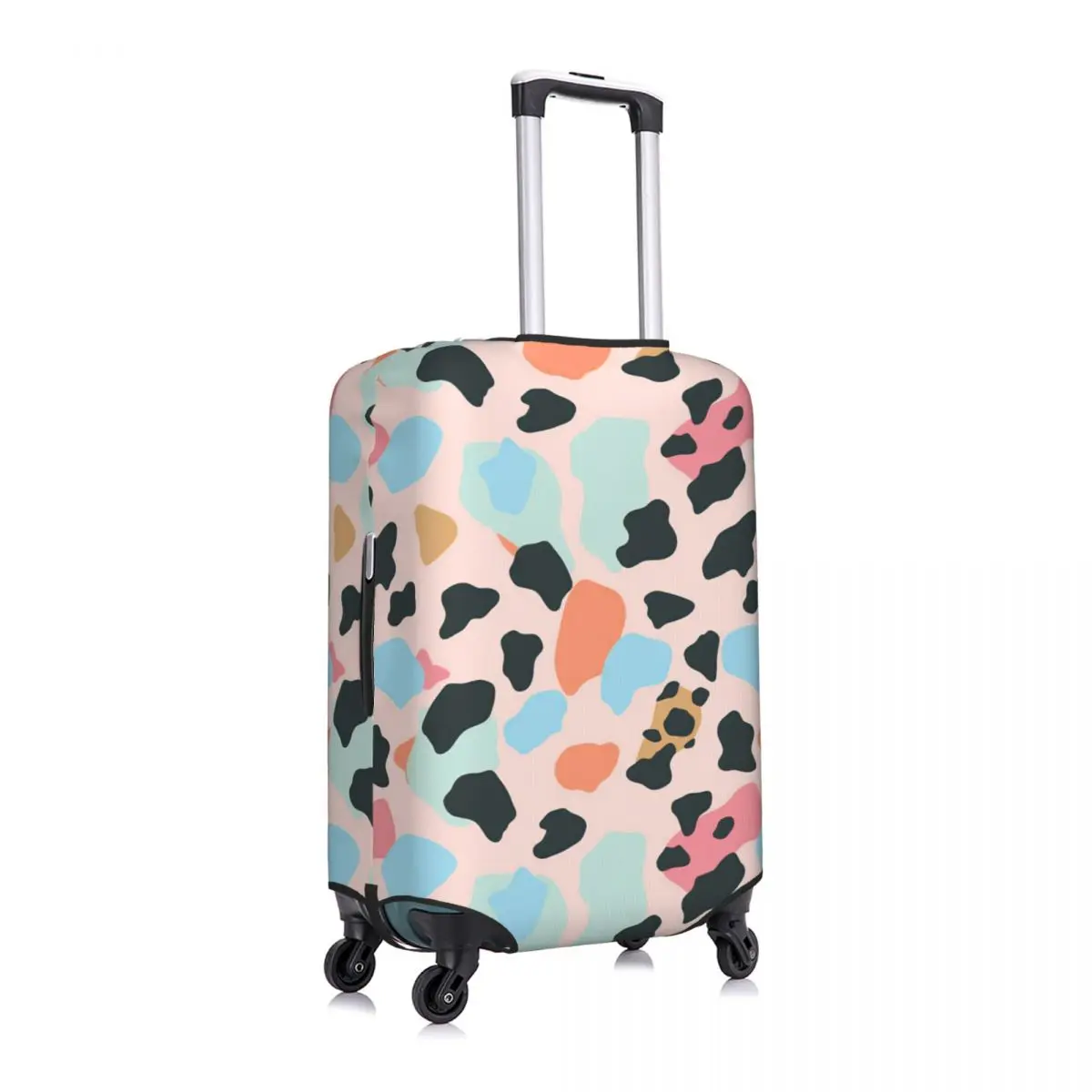 Pastel Tone Leopard Skin Spot Animal Print Travel Luggage Cover Elastic Suitcase Cover Protector Fit 18-32 Inch