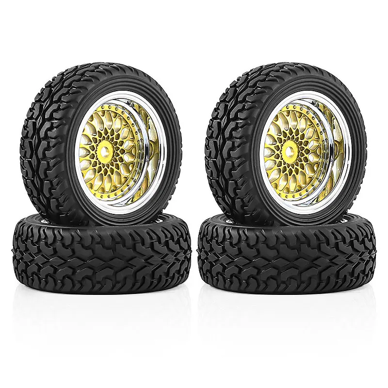 

1/10 On Road Tires & Wheel 12mm Hex Compatible with Tamiya TT01 TT02 Kyosho Sakura D3 Traxxas 4Tec 2.0 1/10 RC On Road Racing &