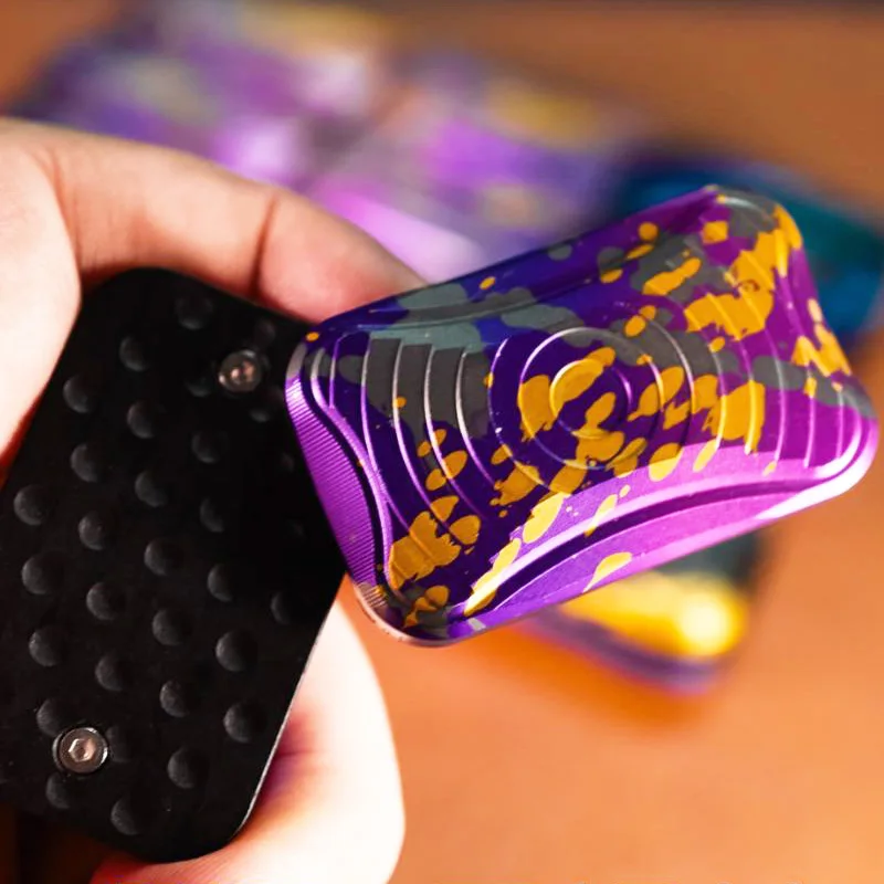 ZDEDC Spatte Inkt Onbeperkt Duwen Slider Fidget Speelgoed Cool Aluminiumlegering voor Volwassenen Angst Relief Fidget Spinner ADHD Gereedschap