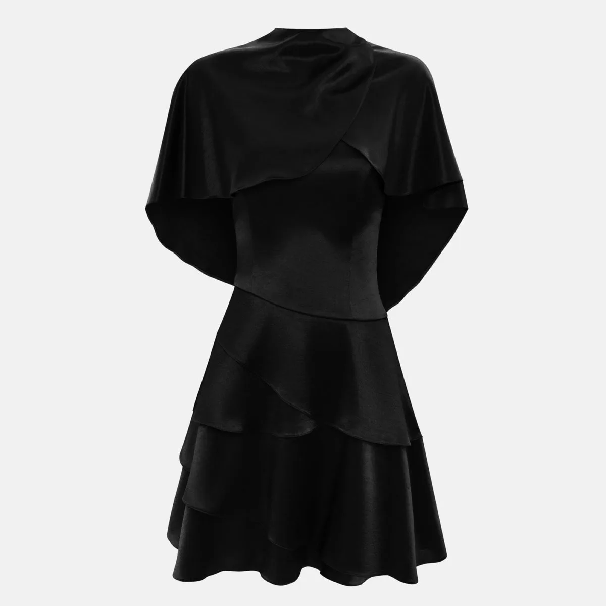 KWTX Partykleid, Mini, elegant, Ausschnitt, Krawatte, abgestufte Rüschen, Schleife, Damen, Büro, Arbeit, figurbetont, schlicht, schick, Frühling, Sommer