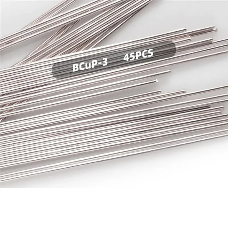 2025 Trend 45Pcs Silver Brazing Rods, Round Silver Welding Rods For HVAC, Refrigerators,Tightly Soldered Copper Tubes, Etc.