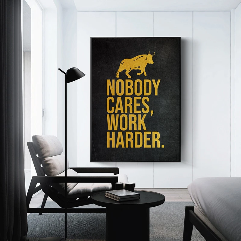 Golden Business Motivation Quote Poster Canvas Painting Just Dont Quit Black Gold Art Wall Picture For Office Room Home Decor