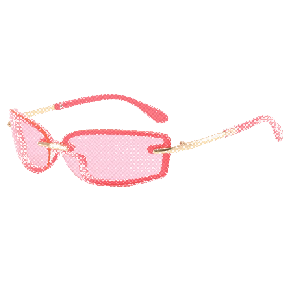 

Fashion Metal Candy Color Rimless Sunglasses Y2K PC UV Protection Sun Glasses Colorful Wrap Around Eyewear Punk