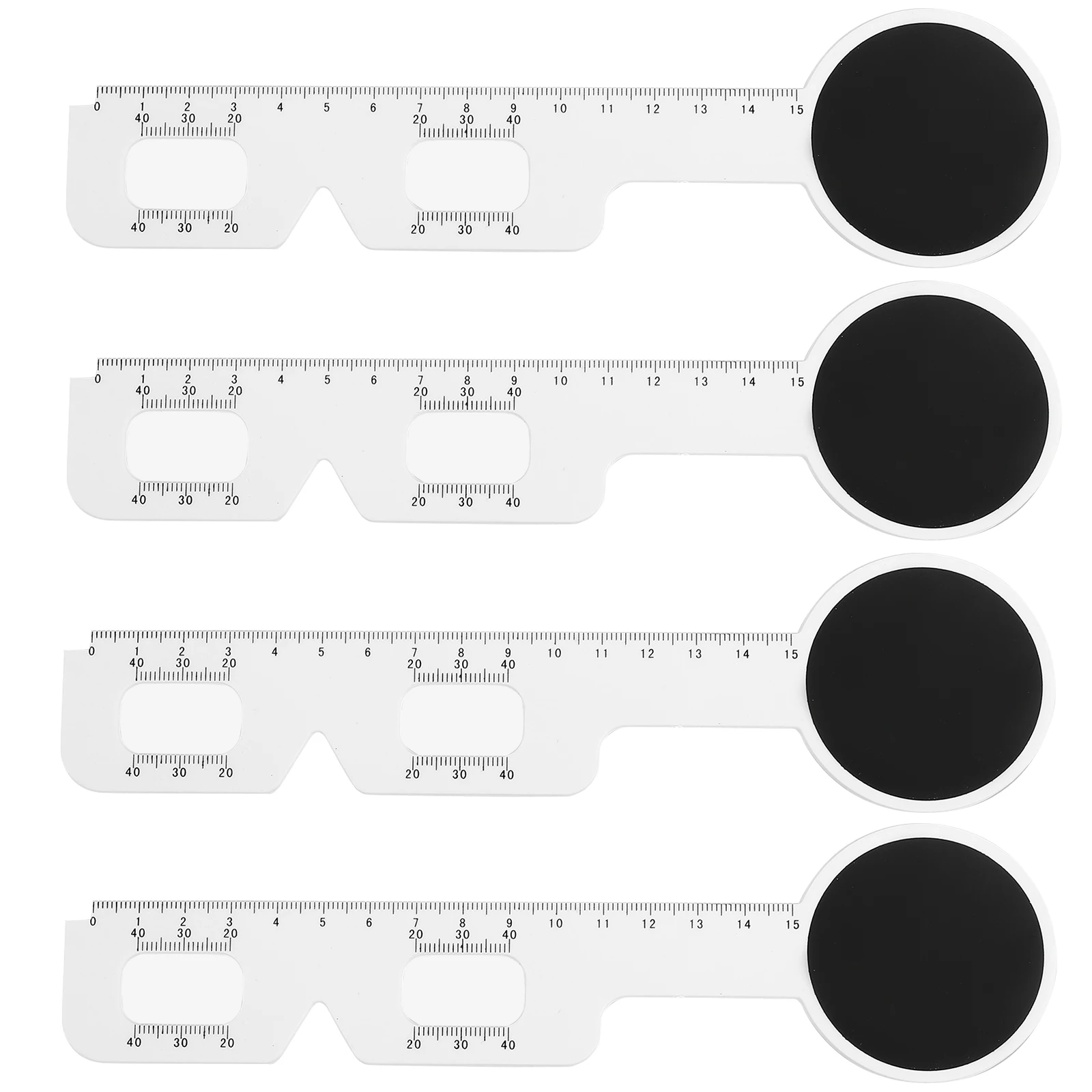 4 Pcs Pupil Distance Ruler Pd Pupillary Abs White for Eyeglasses Optical Student