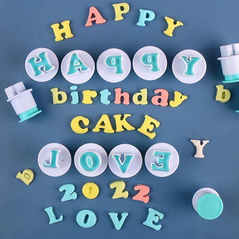 3 Style Mixed Baking Gadget Uppercase/Lowercase Alphabet Number Shaped Cookie Fondant Cake Handmade DIY Modeling Baking Mold ZYF