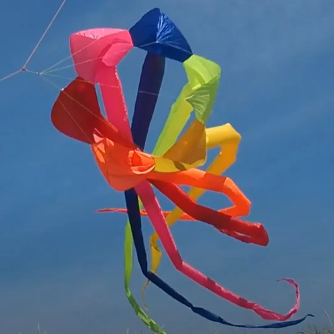 Arco-íris giratório macio Kite Tail Hanger, 3D Tail, desempenho de praia ao ar livre, fácil de voar e resistente a rasgões, 6,5 m