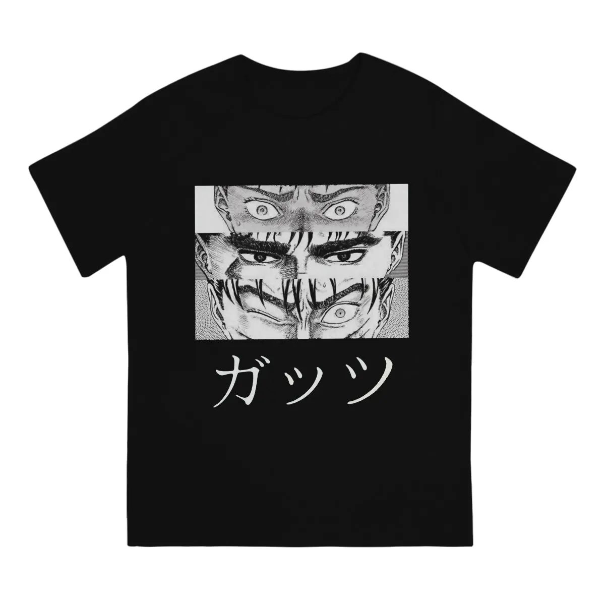 Berserk Guts The Black Swordsman Life Phase T Shirt Punk Men Polyester Tees Summer Clothing Harajuku Crewneck TShirt