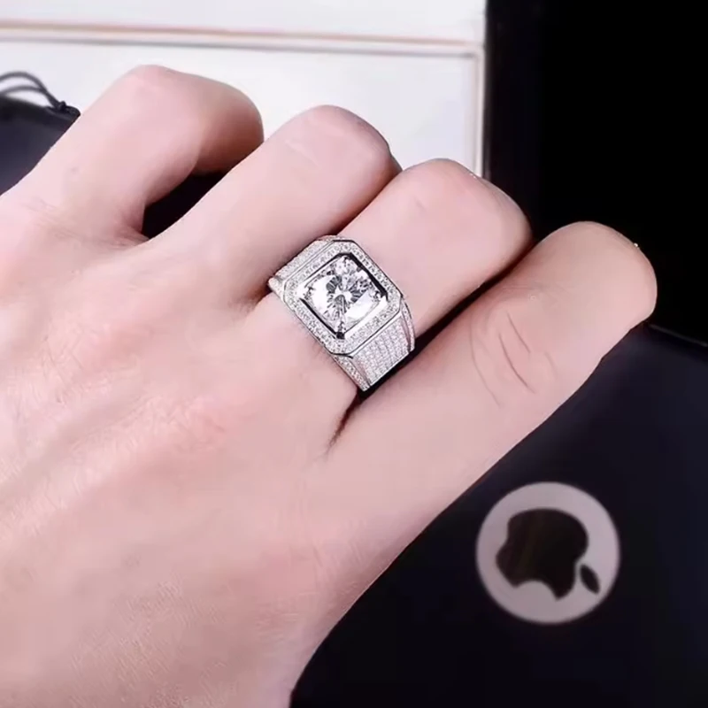 Autumn and Winter New Style High Quality 5-12 width Rhinestone Men's  Hip Hop Engagement Rings CZ Pinky Men Women Ring Jewelry