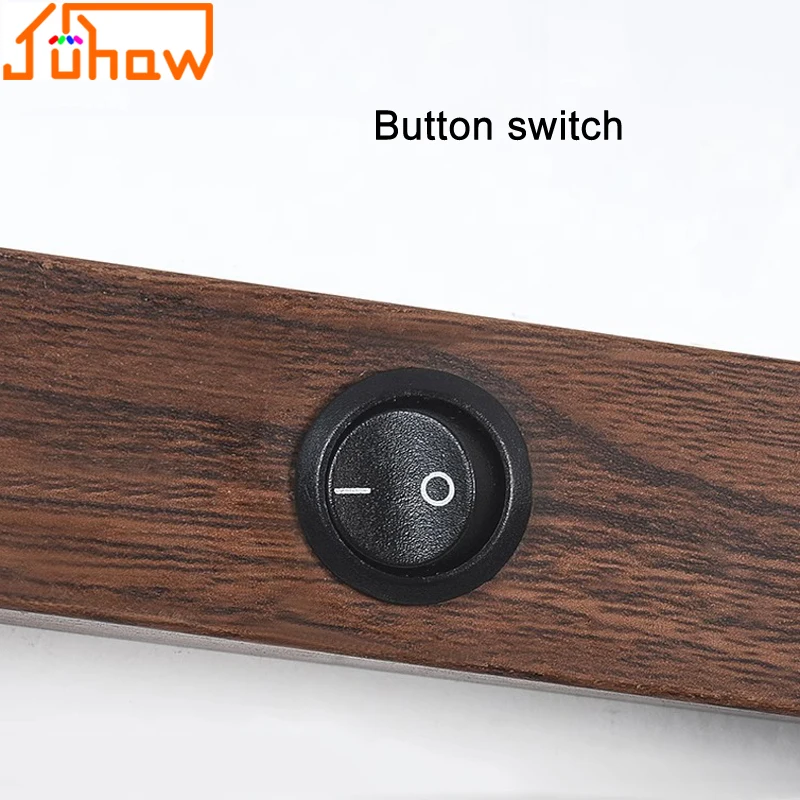 Button Switch Wall Mounted Spotlight Walnut Color No Main Light Bedroom Bedside Lamp Living Room Study Porch Aisle Downlight Fix