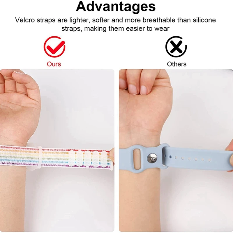 سوار معصم للأطفال TTKK 3X متوافق مع Apple Airtag، حافظة واقية لحامل جهاز تعقب GPS Air Tag مع سوار من النايلون أ