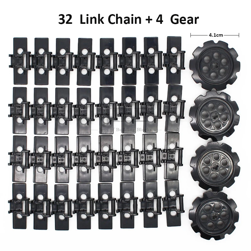 MOC Building Blocks Technical Parts 3711 57519 57518 High-Tech Tank Chain Track Link Particle Assembles DIY Bricks Kid Toys