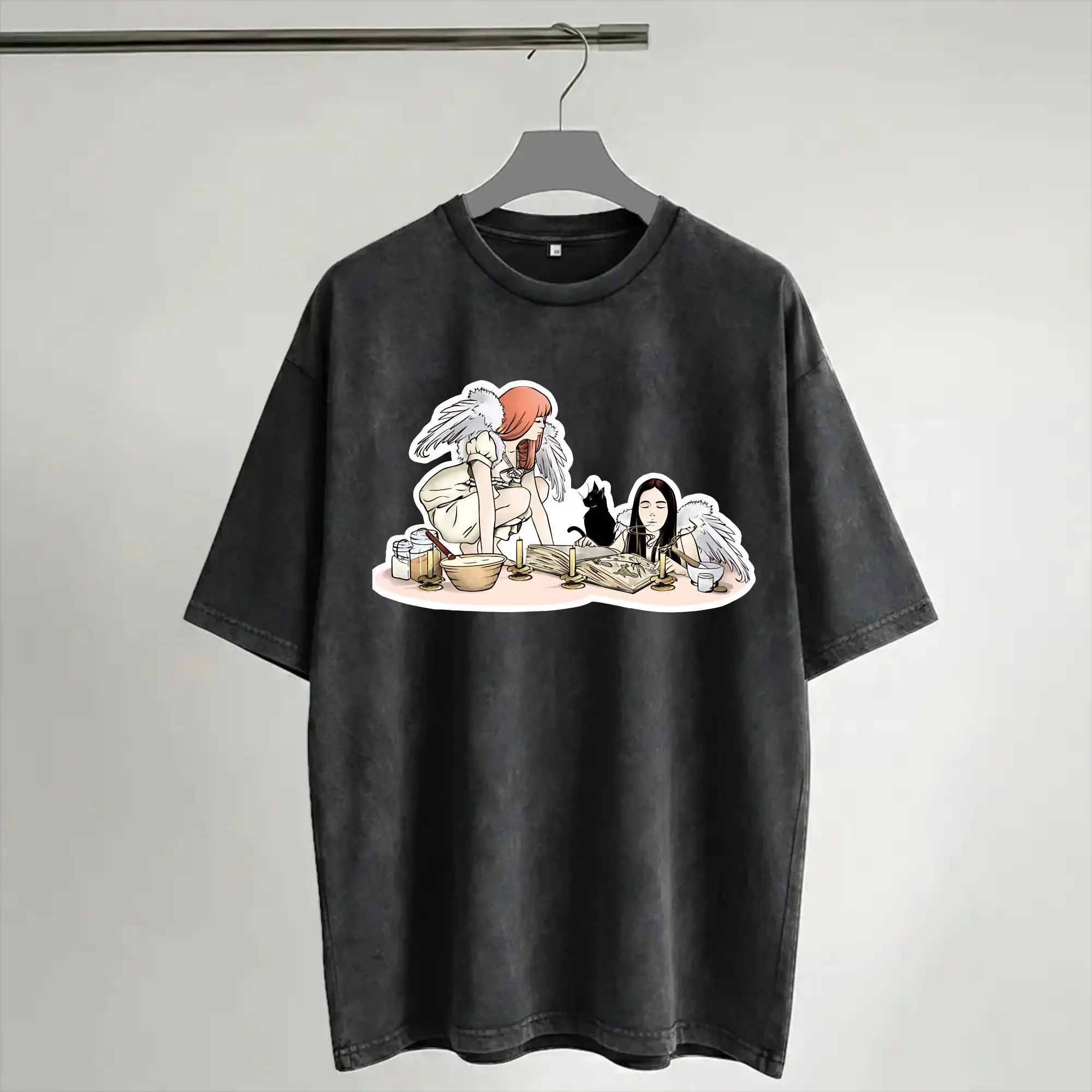Practical Magic Witchcraft  T Shirts Hip Hop Washed 100% Cotton Oversize T-Shirt  Retro for Men Women Streetwear Summer Tees