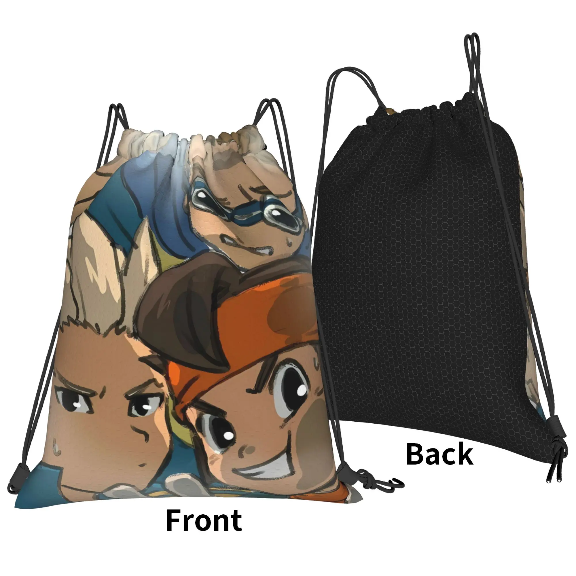 Anime Axel Blaze Inazuma Eleven Drawstring Bag  Waterproof Minimalist Backpack Sports Camping Sackpack String Bags For Men