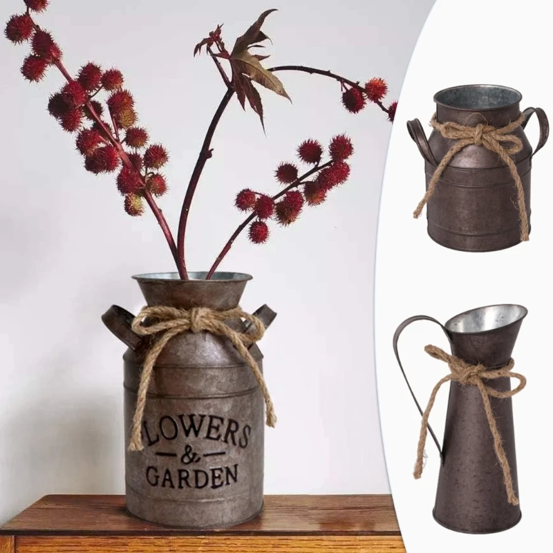 Rustics Paint Metal Milk Can Country Primitives Home Gardening Decoration