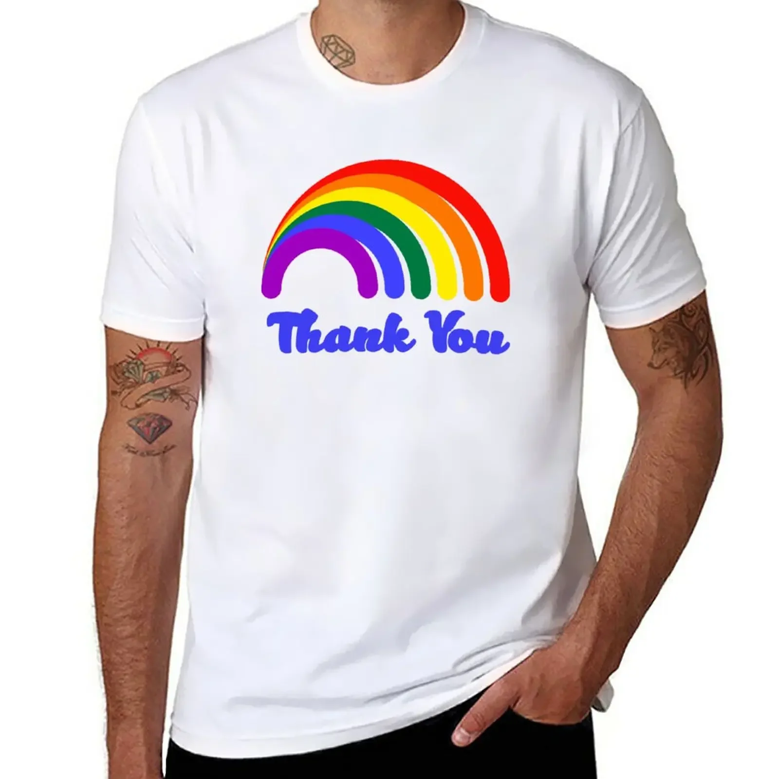 Thank You Rainbow Support T-Shirt oversizeds sublime sweat shirts, men