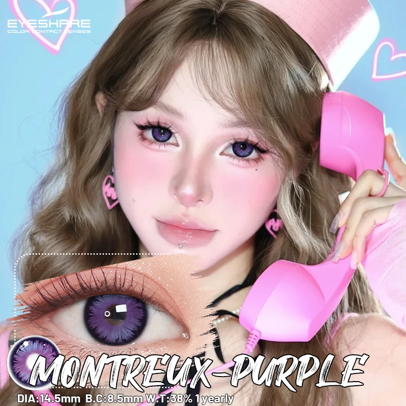 EYESHARE 1 Paar Anime Red Eye Linsen Farbkontaktlinsen Cosplay Blaue Augen Make-up Kontakt Halloween Rosa Kontakte Lila Linsen