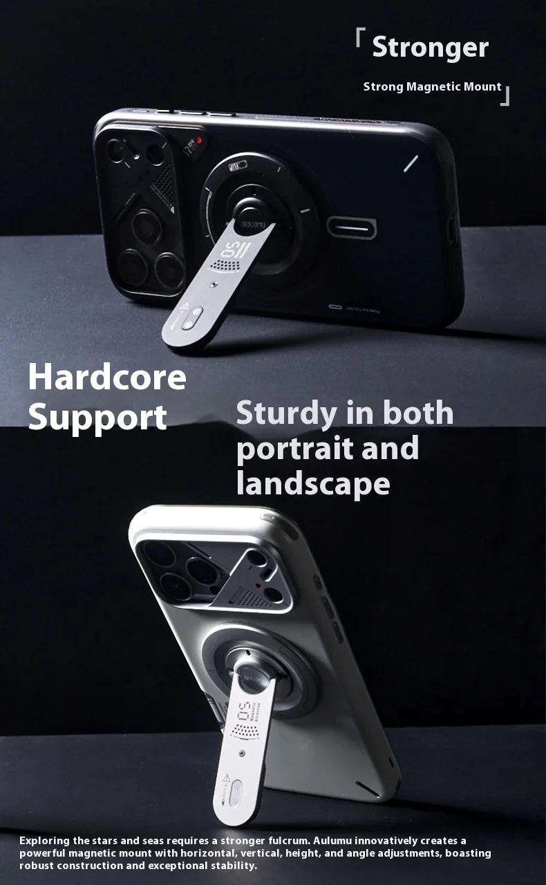 حامل هاتف مغناطيسي هوائي من Aulumu G05 - فائق النحافة وقابل للطي ومتعدد الاستخدام، يناسب iPhone 16 Pro Max/15/14/13، يأتي مع فتح الشاشة