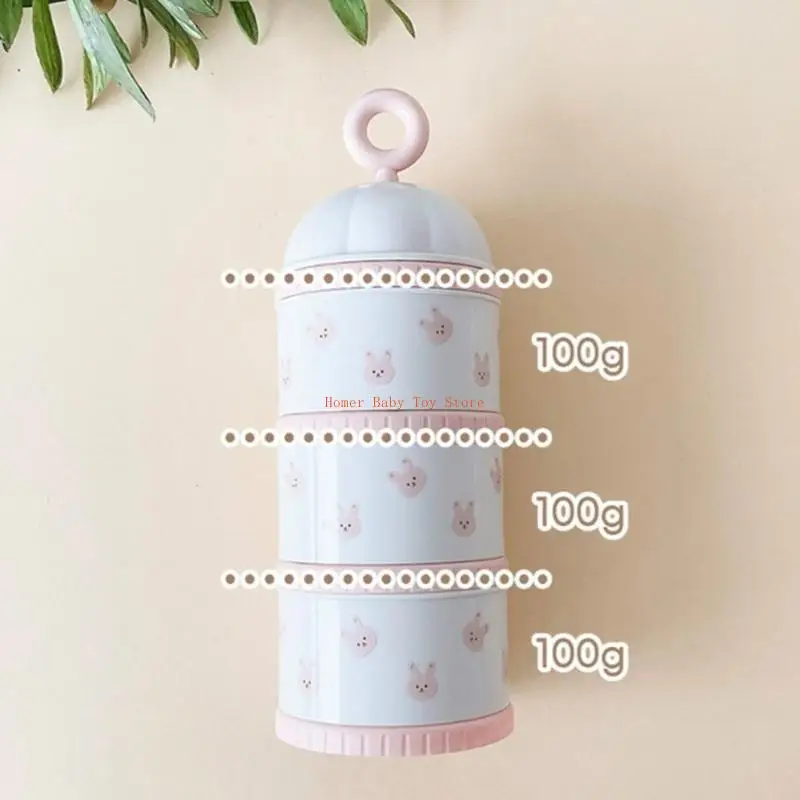 J0PF Formula Dispenser Fruit Container 3 Divided Baby Storage Box Feeding Supply
