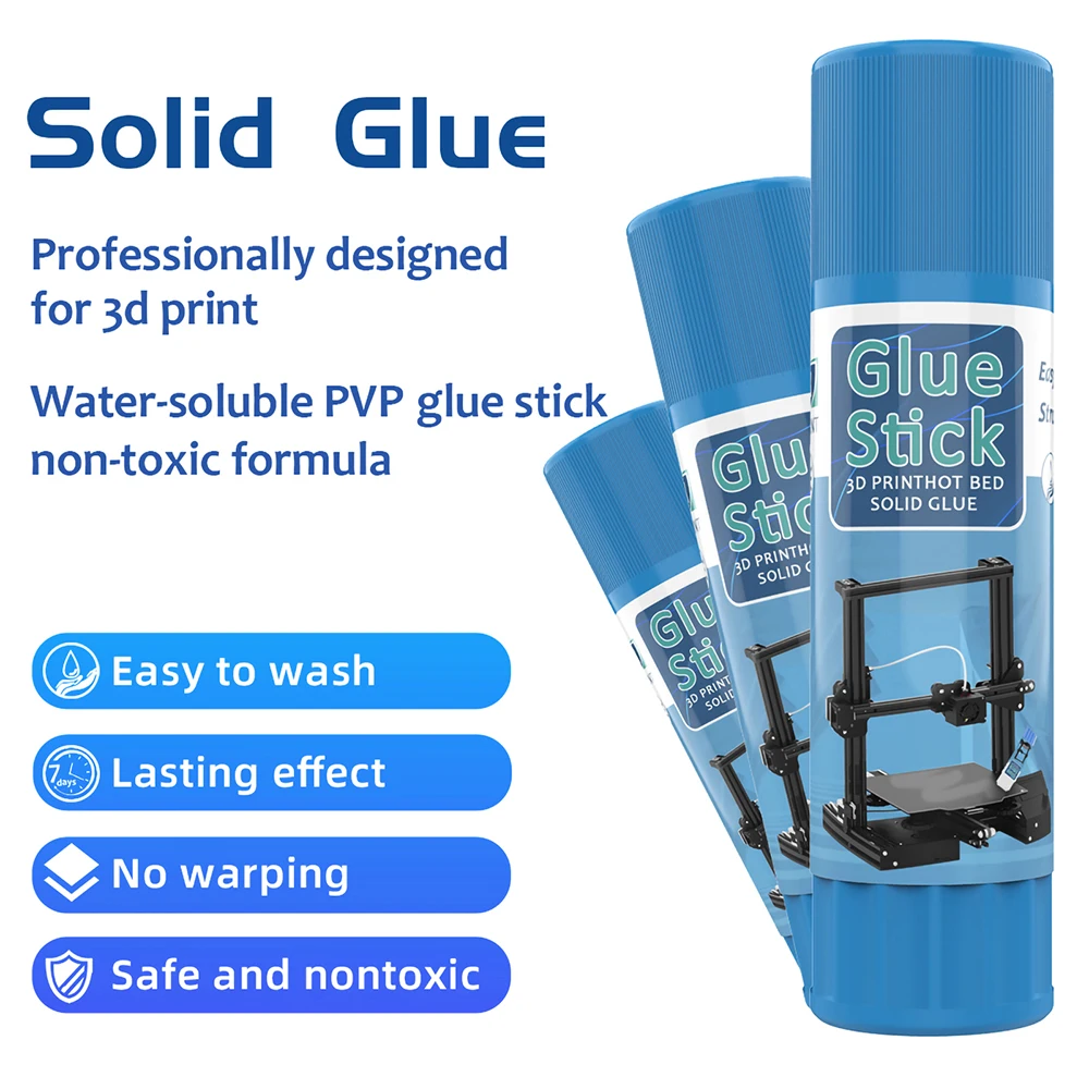 3D Printer Glue Stick Solid Adhesive for Hot Bed Print Filament PLA ABS PETG TPU Easy Clean PVP Non-Toxic Strong Special Glue