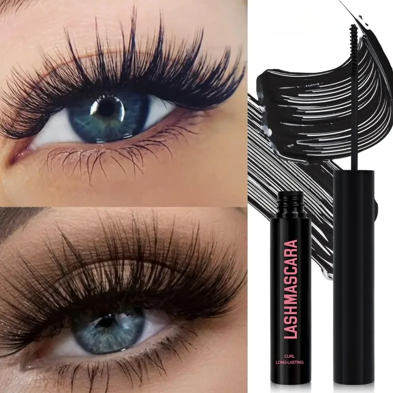 Mascara a tubo nero impermeabile e resistente al sudore, ciglia spesse, cosmetici naturali e duraturi per gli occhi