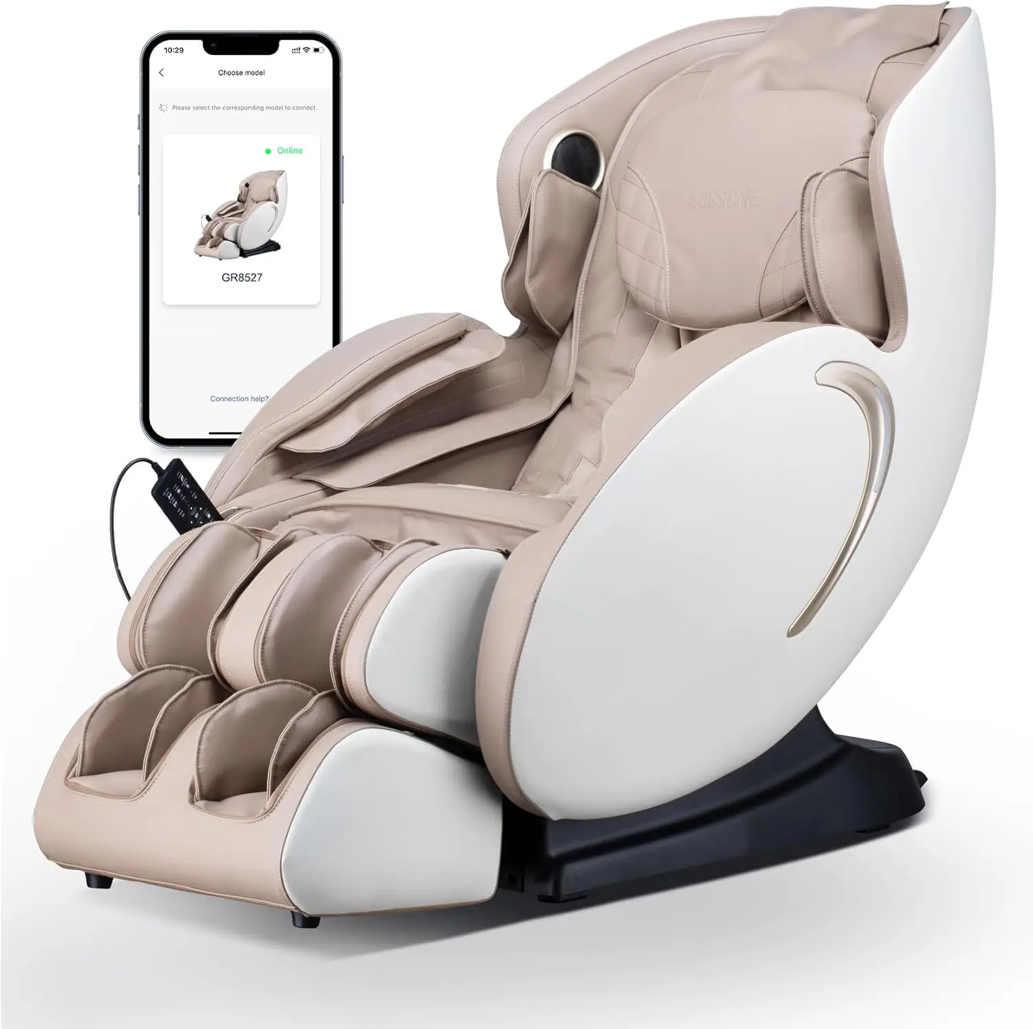 

Zero Gravity Massage Chair: 3D Full Body Airbags Shiatsu SL Track AI APP Body Scanning Heating Recliner