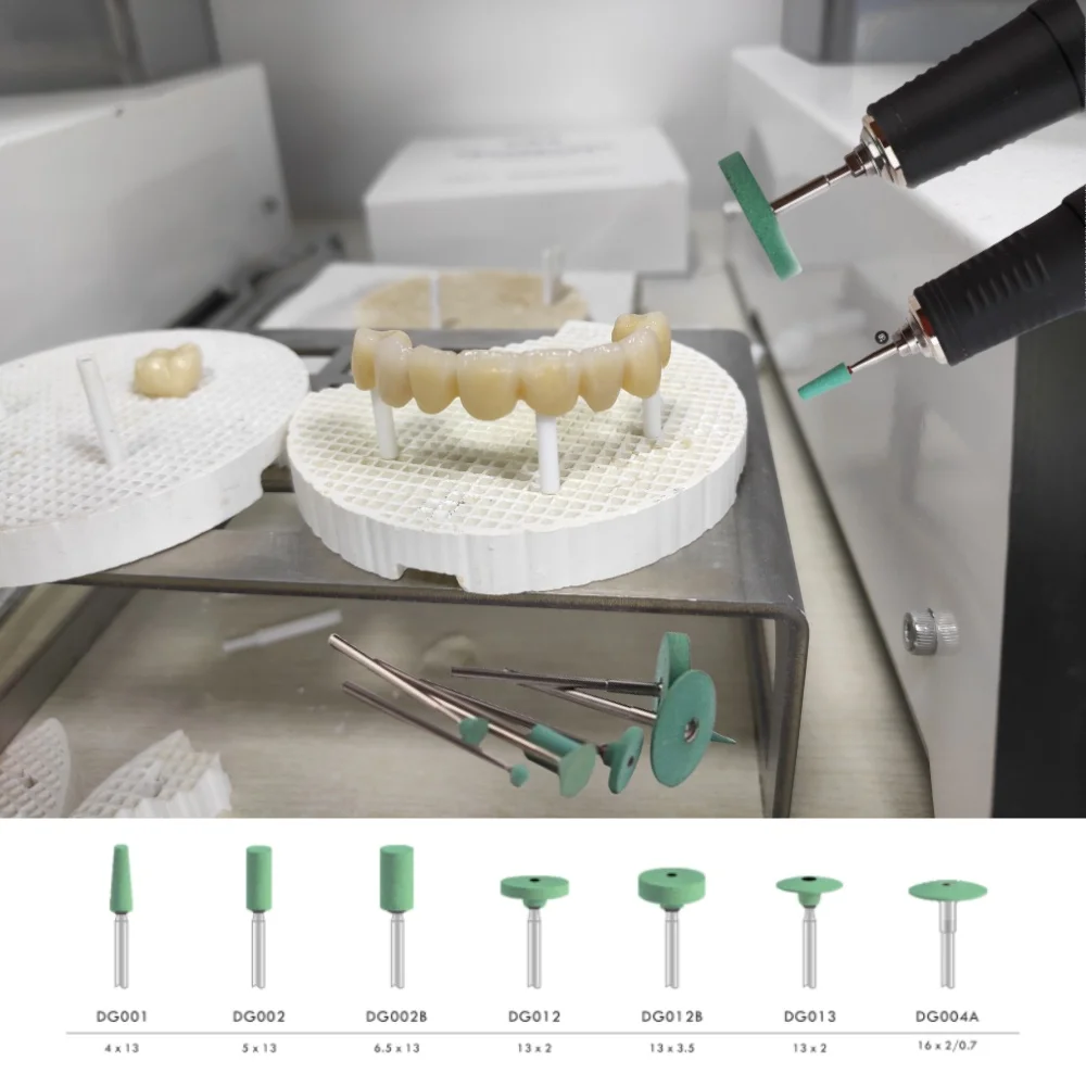 Brocas de polimento de zircônia para laboratório dentário, para zircônia ou emax, grão médio, cerâmica verde, brocas de diamante para grávidas