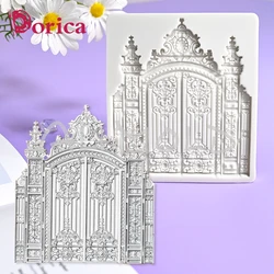 Castle Gate Classical Relief Design Silicone Mold Fondant Chocolate Mould DIY Plaster Clay Home Decorating Model Cake Bakeware