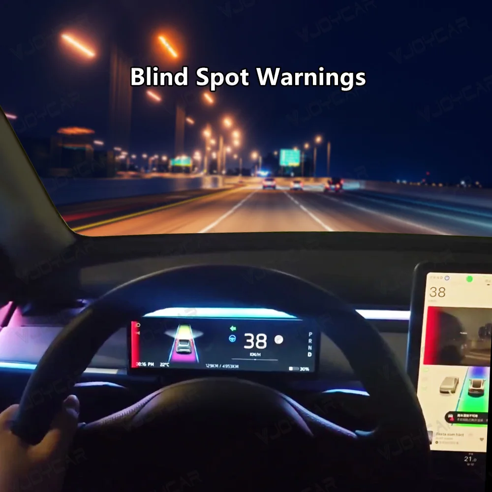 8.8 inches New Dashboard Screen For Tesla Model 3 Y Support Wireless Carplay & Android Auto Blind Spot Monitor Optional Camera