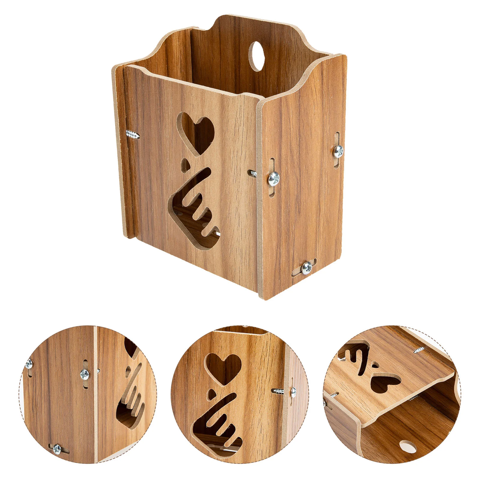 Mobile Phone Storage Box Wall Rack Remote-Control Holder Controller Mount Bracket Container Universal Stand Wooden Telephone