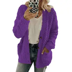 Inverno Casual in pile cappotti da sci spessi soprabito in peluche Cardigan a prova di freddo eleganti giacche da donna capispalla in morbida lana di agnello S-5XL