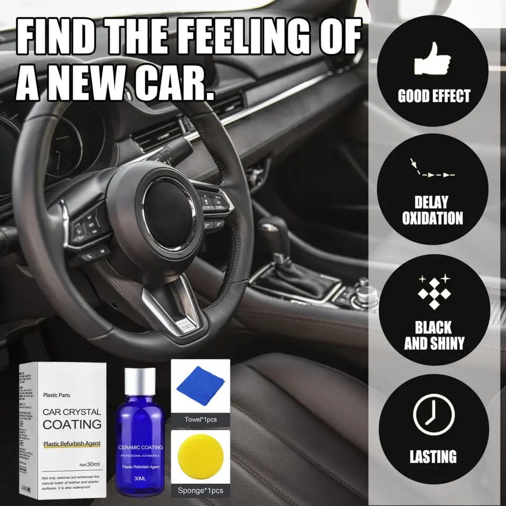 Picture 3: Car Plastic Restorer Ceramic Coating Ecofriendly Effective UV Protection Auto Interior Plastic Parts Crystal Coating Repair Acce