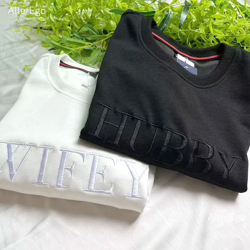 Wifey Mann bestickt Sweatshirt Flitter wochen Sweatshirts Rundhals ausschnitt Pullover Hochzeits vorschlag Shirt Junggesellen abschied Bräutigam Braut