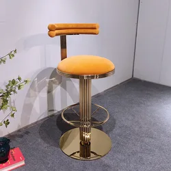 Chaise de Bar en Acier Inoxydable, Légère et Luxueuse, Haut à Levage Expresse, avec Dossier au Design de Célébrité d'Internet