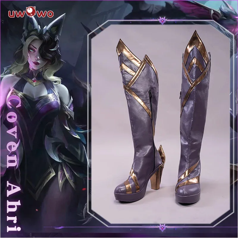 

qq28LQUWOWO League of Legends/LOL Coven Ahri Shoes Женская высокая обувь для косплея на Хэллоуин Сапоги