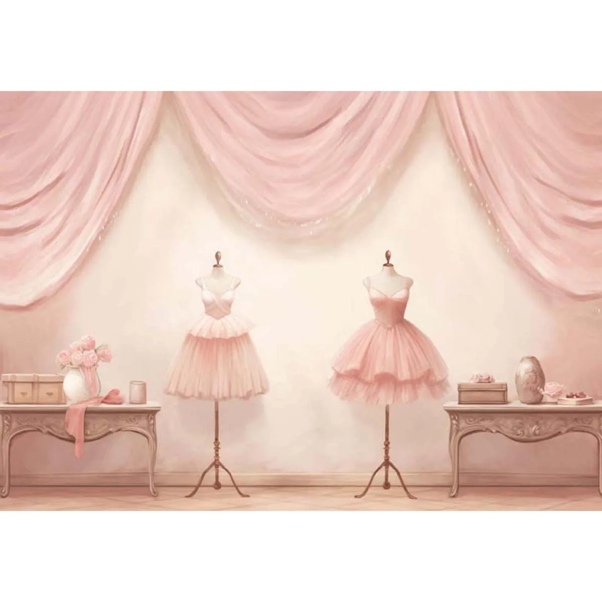 Allenjoy Pink Ballet Dancer Room Backdrop