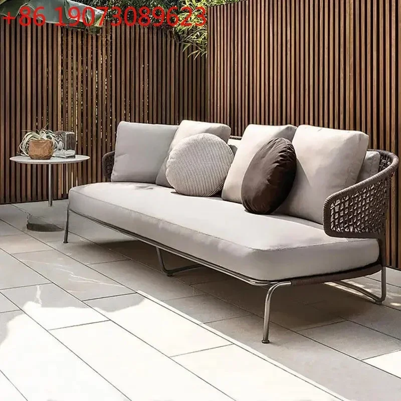 Italian Style Relaxing Sofa Three Seats Sofa Small Coffee