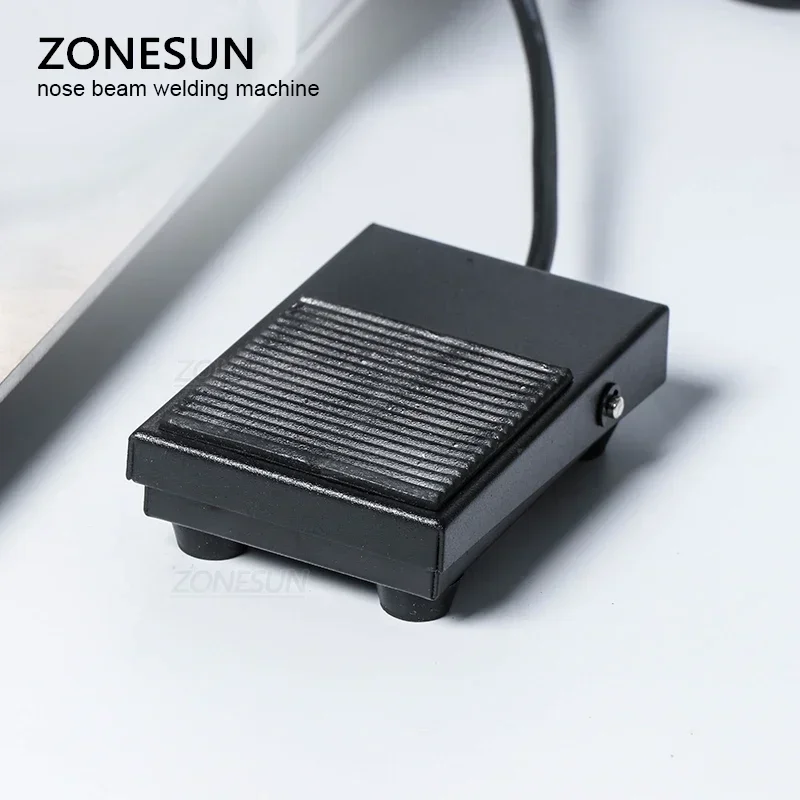 

ZONESUN N95 Mask Nose Bridge Line Bonding Machine Semi-automatic Hot Melt Aluminum Strip Welding Machine Mask Making Machine