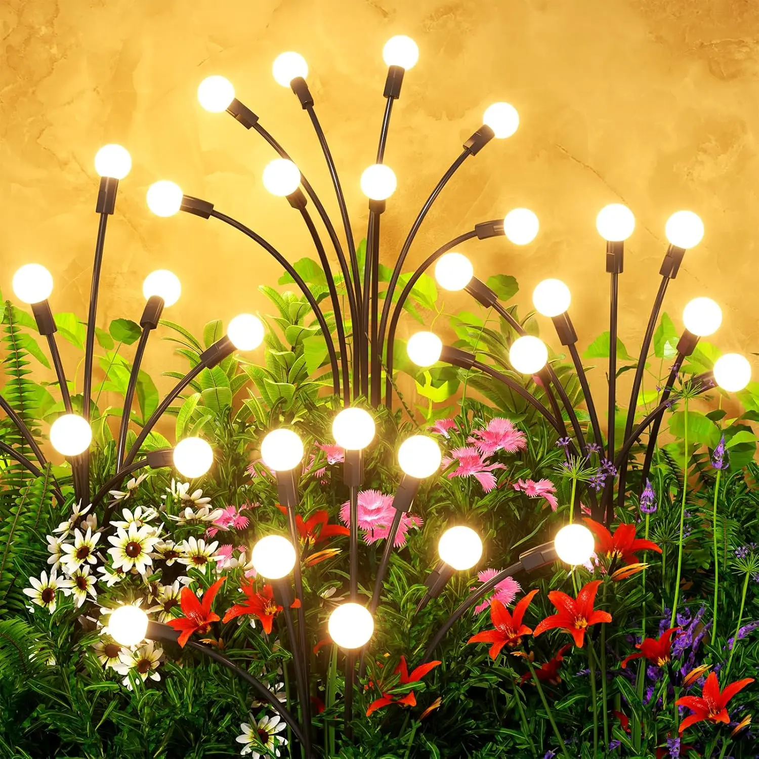 Outdoor Path Fixtures Clear Glass 3in Fence Railing Light 12 Color Modes Fall Red
