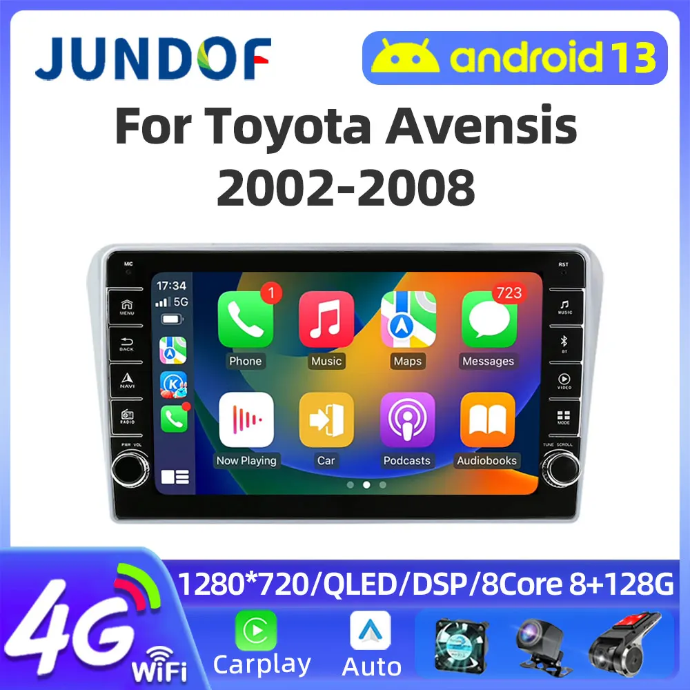 

Jundof Car Radio For Toyota Avensis 2002-2008 GPS Autoradio Multimedia Player For Carplay Android Auto BT 4G DSP WIFI Audio 2din